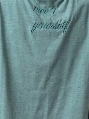 Religion Green Boxy T-Shirt In Overdyed Lime With No Sun No Fun Embroidery - Image 6 of 6