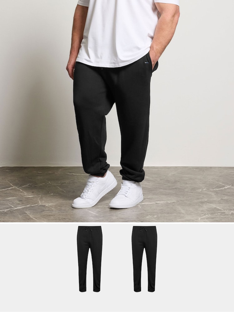 BadRhino Big & Tall Black Essential Joggers 2 Pack - Image 1 of 8