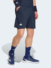 adidas Blue Shorts & Tight Tennis Shorts Set - Image 1 of 6