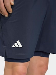 adidas Blue Shorts & Tight Tennis Shorts Set - Image 5 of 6