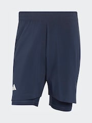 adidas Blue Shorts & Tight Tennis Shorts Set - Image 6 of 6
