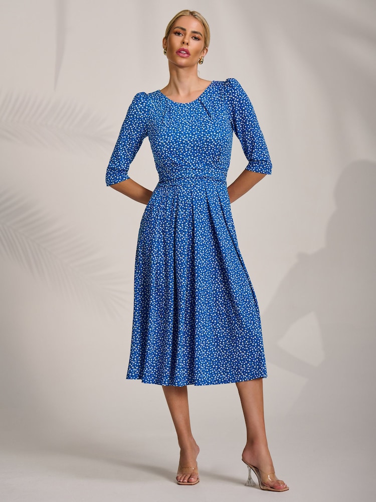 blue jersey midi dress COS Women's Sculptural Jersey Midi Dress in Blue | Cotton
