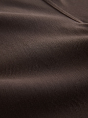 Brown Side Stripe Jersey Denim Wide Leg Trousers - Image 7 of 8