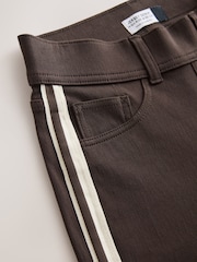 Brown Side Stripe Jersey Denim Wide Leg Trousers - Image 8 of 8