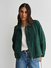 Weekend MaxMara Green Zuppa Suede Short Jacket - Image 1 of 6