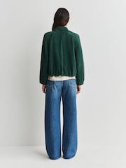 Weekend MaxMara Green Zuppa Suede Short Jacket - Image 3 of 6