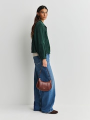 Weekend MaxMara Green Zuppa Suede Short Jacket - Image 4 of 6