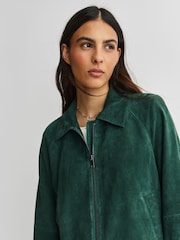 Weekend MaxMara Green Zuppa Suede Short Jacket - Image 5 of 6