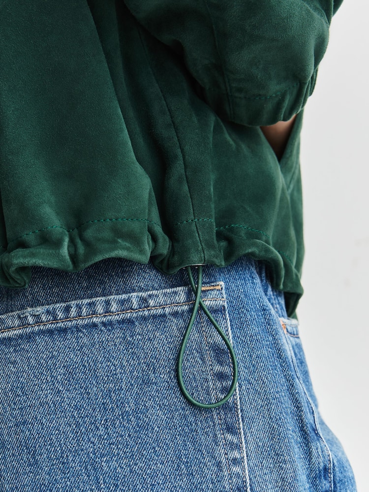 Weekend MaxMara Green Zuppa Suede Short Jacket - Image 6 of 6