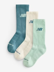 New Balance Teal Blue Everyday Seasonal Crew Socks 3 Pack - Image 1 of 4