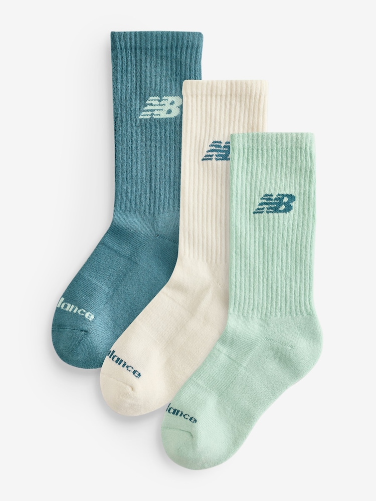 New Balance Teal Blue Everyday Seasonal Crew Socks 3 Pack - Image 1 of 4
