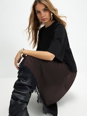 River Island Brown Short Sleeve Hybrid T-Shirt Maxi Dress - Image 4 of 4