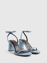 Blå - River Island sandaler med blokhæl og rem i Kunstigt ruskind - Billede 2 af 6