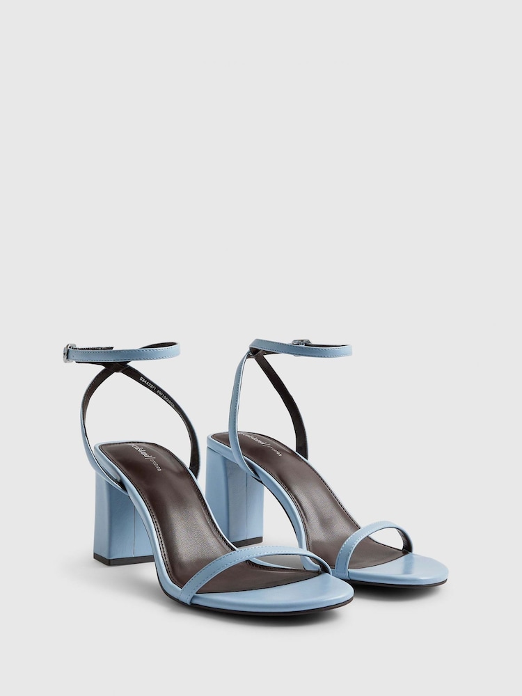 Blå - River Island sandaler med blokhæl og rem i Kunstigt ruskind - Billede 2 af 6