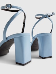 Blå - River Island sandaler med blokhæl og rem i Kunstigt ruskind - Billede 4 af 6