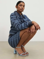 Blå - River Island sandaler med blokhæl og rem i Kunstigt ruskind - Billede 6 af 6