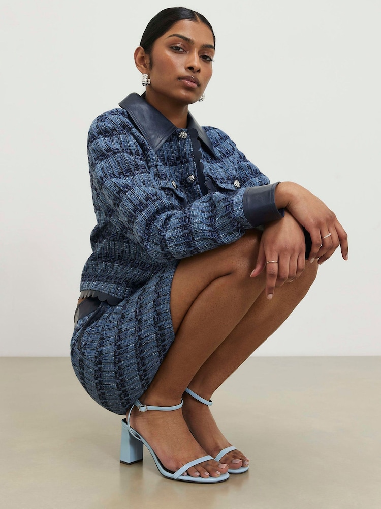 Blå - River Island sandaler med blokhæl og rem i Kunstigt ruskind - Billede 6 af 6