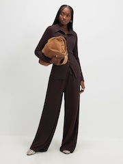 River Island Brown Long Sleeve Premium Collared Button Up Top - Image 3 of 4