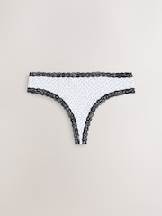 Noir et blanc à pois - Lot de 4 culottes en coton et dentelle - Image 2 de 7