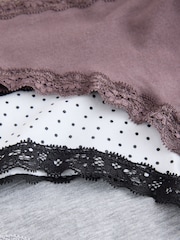 Noir et blanc à pois - Lot de 4 culottes en coton et dentelle - Image 7 de 7