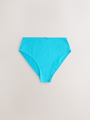 Teal Blue High Waist High Leg Cotton Rich Knickers 5 Pack - Image 3 of 8