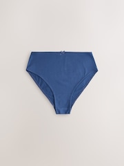 Teal Blue High Waist High Leg Cotton Rich Knickers 5 Pack - Image 4 of 8
