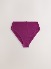 Teal Blue High Waist High Leg Cotton Rich Knickers 5 Pack - Image 9 of 11