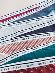 Red Bows/Navy Checks Brazilian Cotton Logo Knickers 7 Pack - Image 12 of 13
