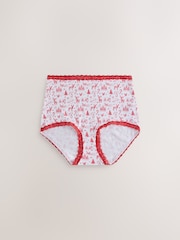 Christmas Check Full Brief Cotton and Lace Knickers 4 Pack - Image 2 of 8
