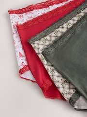 Christmas Check Full Brief Cotton and Lace Knickers 4 Pack - Image 6 of 8