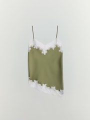 BHOEM Olive Green Asymmetric Hem Lace Cami Top - Image 6 of 6