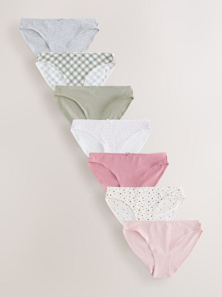 Spot & Check High Leg Cotton Rich Knickers 7 Pack - Image 1 of 10 Spot & Check High Leg Cotton Rich Knickers 7 Pack - Image 1 of 10