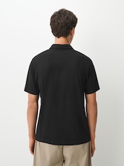 Black Plain Regular Fit Motionflex Short Sleeve Polo Shirt - Image 3 of 7
