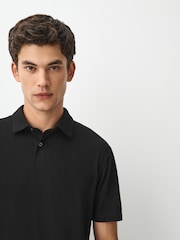 Black Plain Regular Fit Motionflex Short Sleeve Polo Shirt - Image 4 of 7