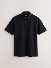 Black Plain Regular Fit Motionflex Short Sleeve Polo Shirt - Image 5 of 7