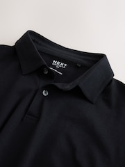 Black Plain Regular Fit Motionflex Short Sleeve Polo Shirt - Image 6 of 7
