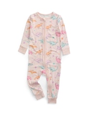 MORI Pink Supersoft Dinosaur Nights Clever Zip Sleepsuit - Image 3 of 6