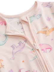 MORI Pink Supersoft Dinosaur Nights Clever Zip Sleepsuit - Image 4 of 6