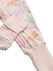 MORI Pink Supersoft Dinosaur Nights Clever Zip Sleepsuit - Image 6 of 6