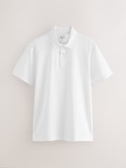 White Plain Regular Fit Motionflex Short Sleeve Polo Shirt - Image 5 of 7