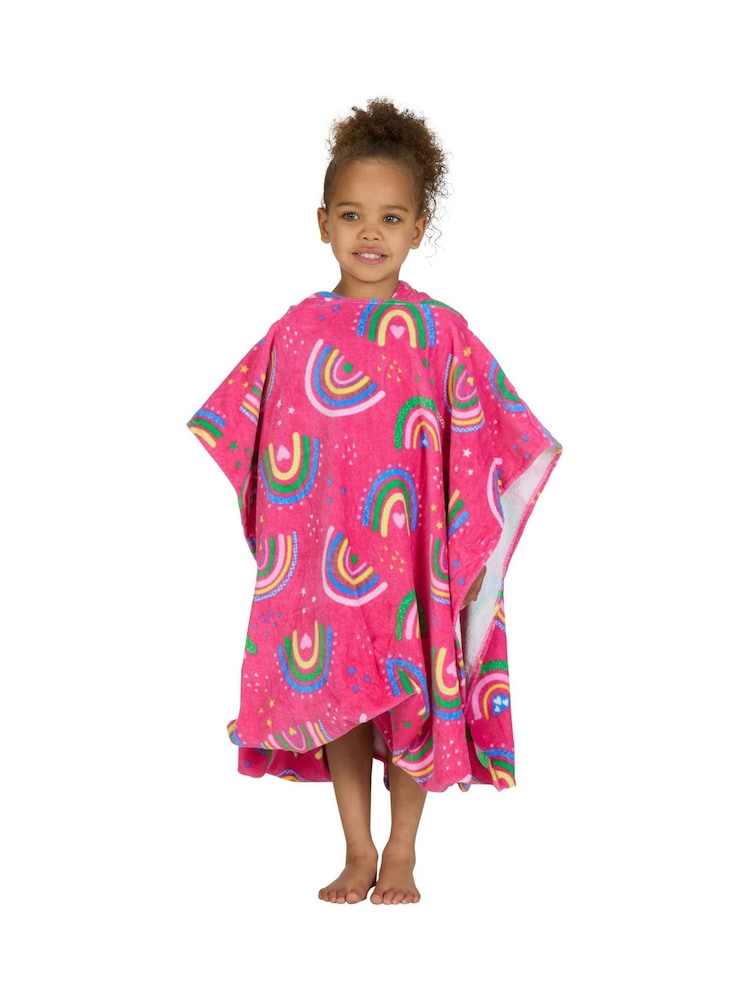 Zoggs Pink Hooded Towel Rainbow Magenta Poncho - Image 1 of 7
