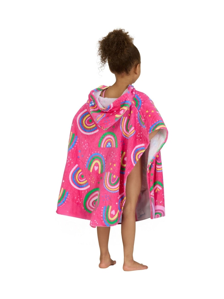 Zoggs Pink Hooded Towel Rainbow Magenta Poncho - Image 2 of 7