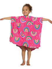 Zoggs Pink Hooded Towel Rainbow Magenta Poncho - Image 3 of 7