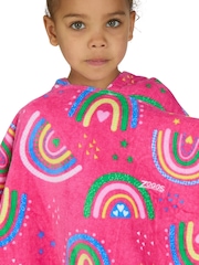 Zoggs Pink Hooded Towel Rainbow Magenta Poncho - Image 5 of 7