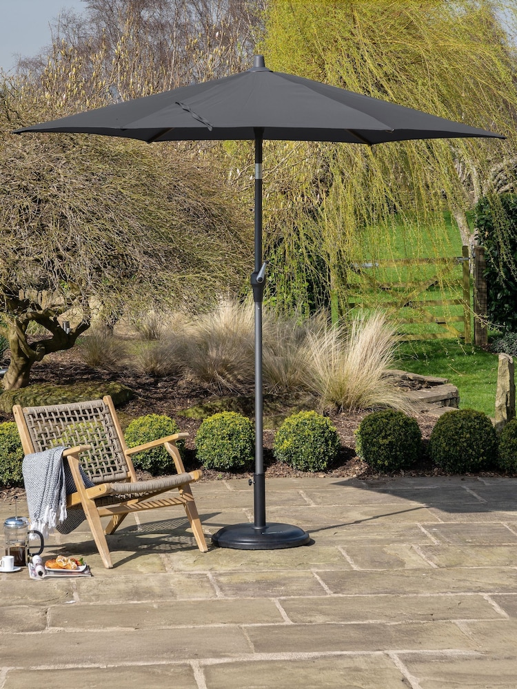 Pacific Anthracite Riva Round Garden Parasol - Image 1 of 6 Pacific Anthracite Riva Round Garden Parasol - Image 1 of 6
