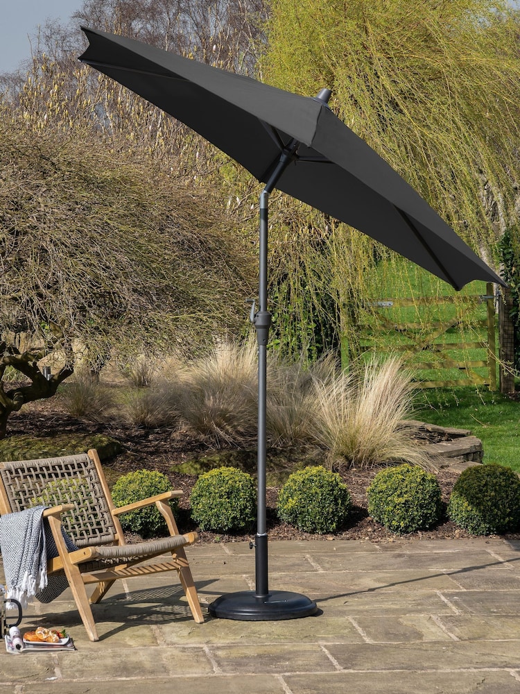 Pacific Anthracite Riva Round Garden Parasol - Image 2 of 6 Pacific Anthracite Riva Round Garden Parasol - Image 2 of 6