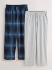Navy/Grey Check Jersey Pyjama Bottoms 2 Pack - Image 1 of 6