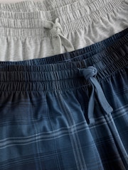 Navy/Grey Check Jersey Pyjama Bottoms 2 Pack - Image 5 of 6