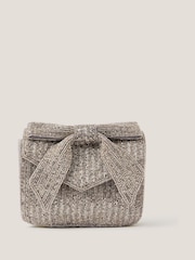 Monsoon Silver Bella Beaded Bow Bag - Image 1 of 3