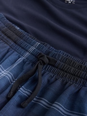 Navy - Set pigiama a maniche corte in jersey Motivo a scacchi - Immagine 10 di 11